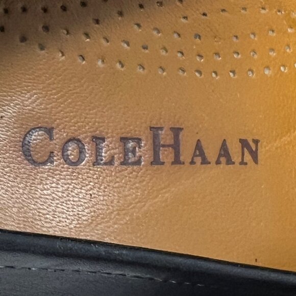 Cole Haan‎ Black Green Leather Moc Toe Loafer Leather Sole Size 9B - Picture 8 of 9